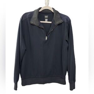 Men's Black Saks Fifth Avenue Navy Zip Sweatshirt Size Large